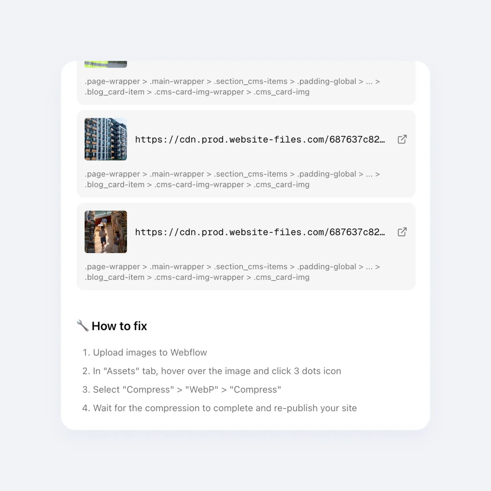 Speedflow «How to fix» block