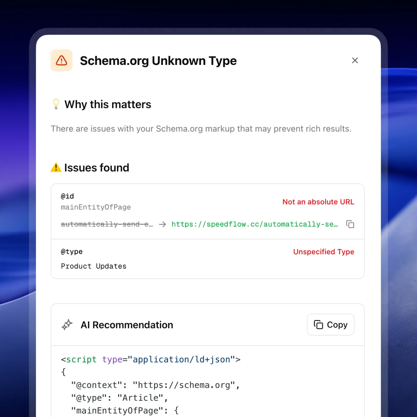 Webflow Schema Markup Audit - Speedflow